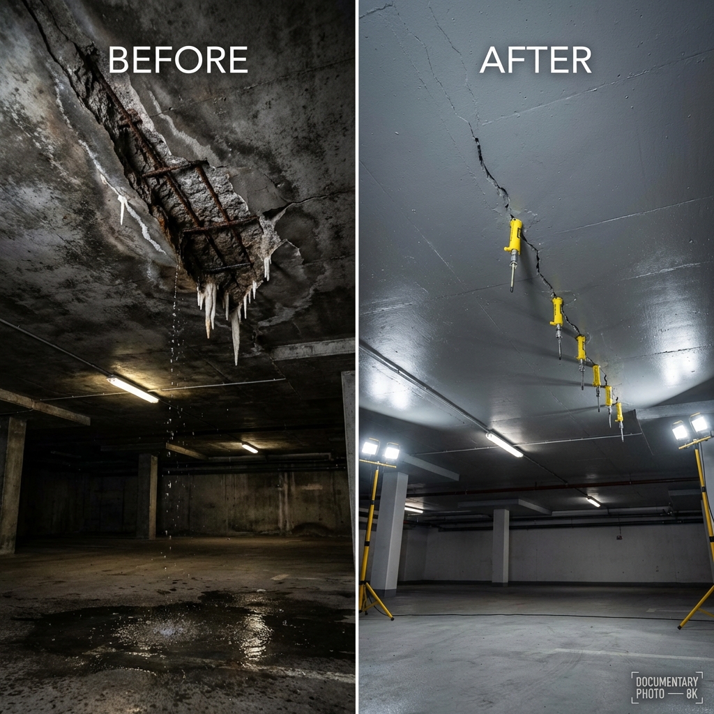 주차장 시공 전후